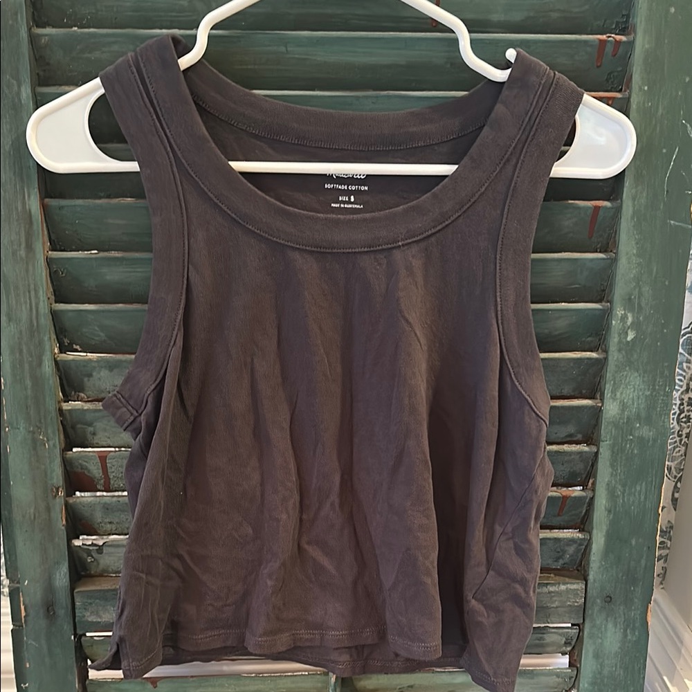 Madewell Brown Sleeveless Crop Tank Top
